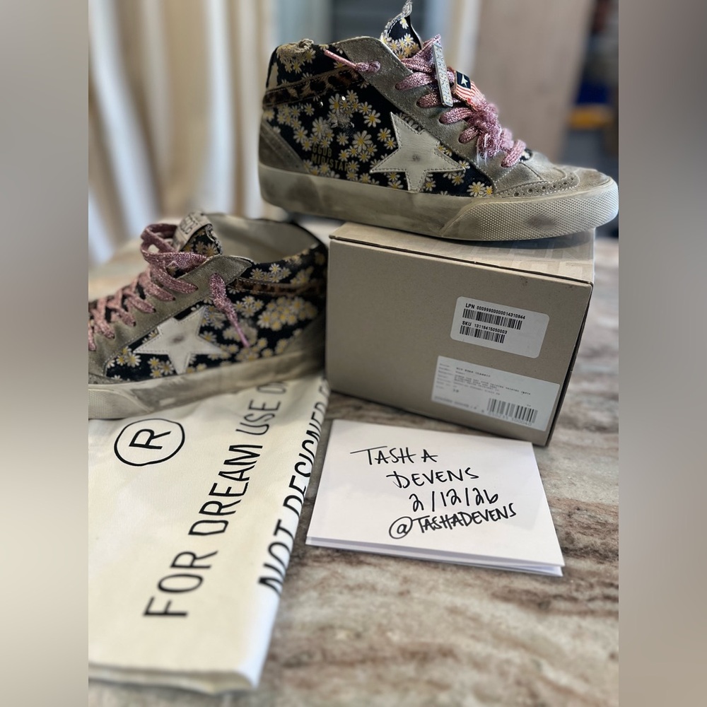 Golden Goose Mid Stars Like New Dream Maker Edition Daisy Print - Picture 2 of 10
